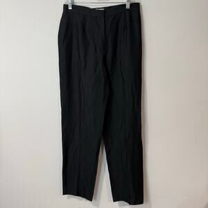 Max Mara Women's Trouser Pants Pleat Front High Rise Black Wool Made in Italy 12